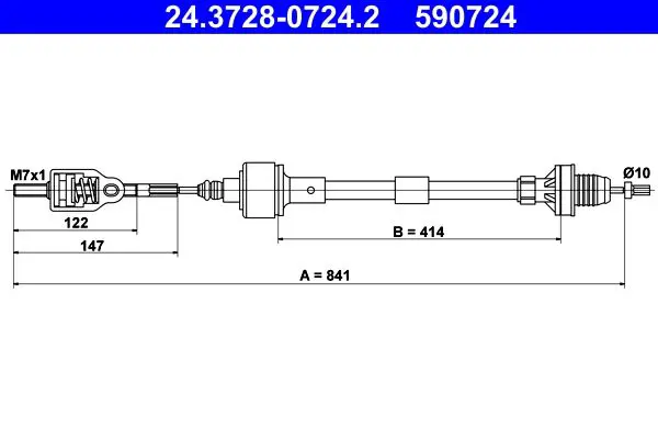 Handler.Part Clutch cable ATE 24372807242 1