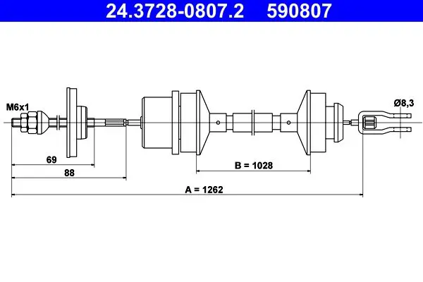 Handler.Part Clutch cable ATE 24372808072 1