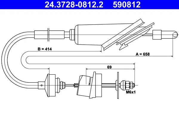 Handler.Part Clutch cable ATE 24372808122 1