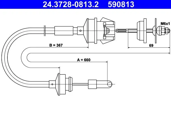 Handler.Part Clutch cable ATE 24372808132 1