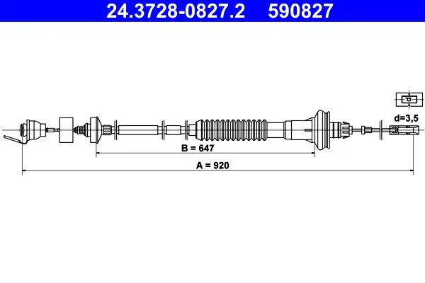 Handler.Part Clutch cable ATE 24372808272 1