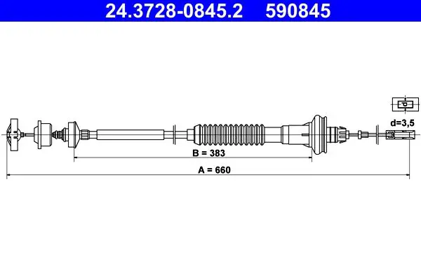 Handler.Part Clutch cable ATE 24372808452 1