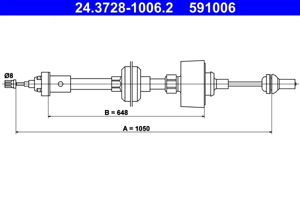 Handler.Part Clutch cable ATE 24372810062 1