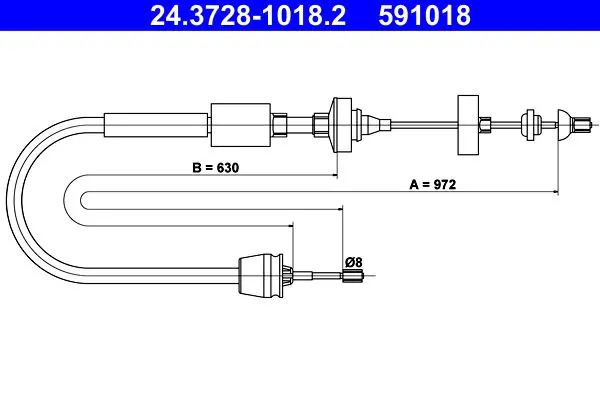 Handler.Part Clutch cable ATE 24372810182 1