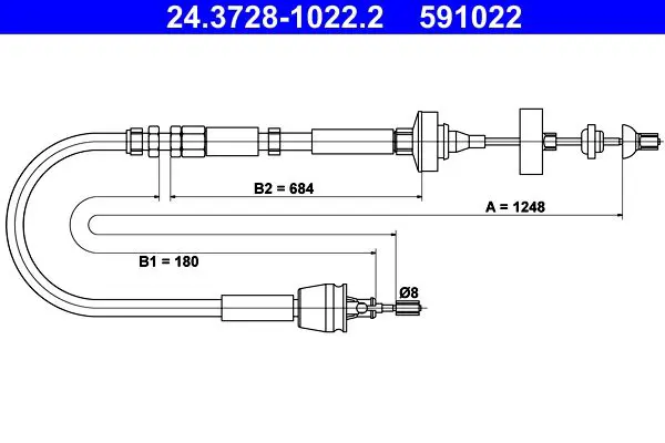 Handler.Part Clutch cable ATE 24372810222 1