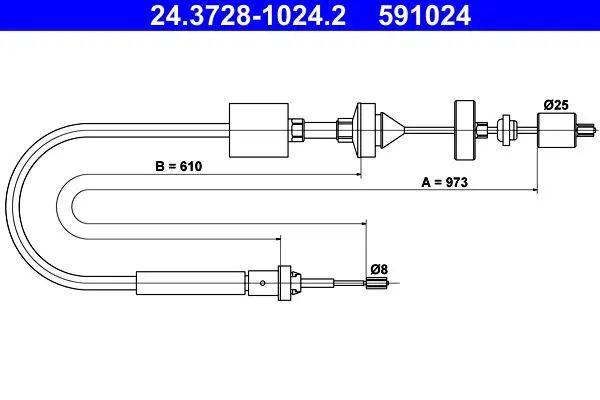 Handler.Part Clutch cable ATE 24372810242 1