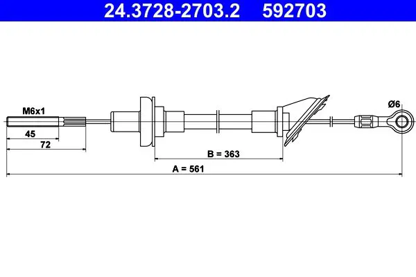 Handler.Part Clutch cable ATE 24372827032 1