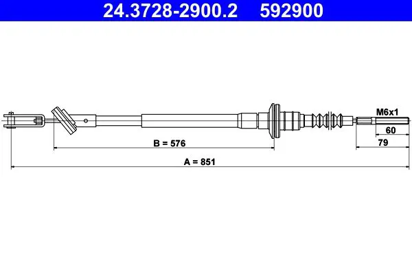 Handler.Part Clutch cable ATE 24372829002 1