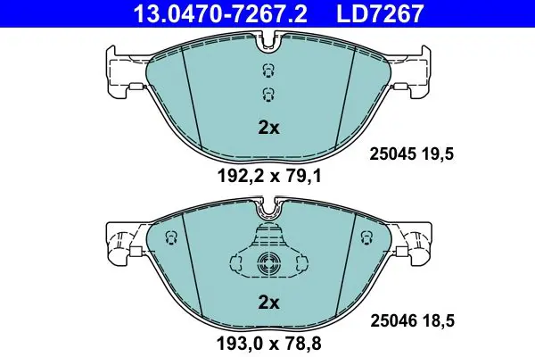 Handler.Part Brake pad set, disc brake ATE 13047072672 1