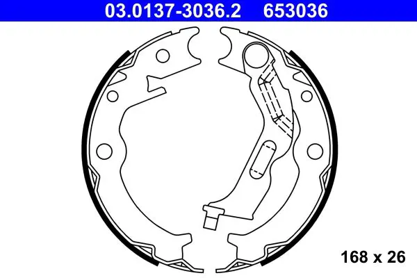 Handler.Part Brake shoe set, parking brake ATE 03013730362 1