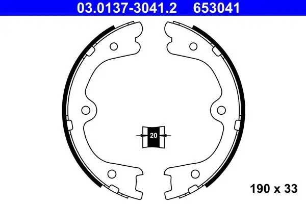 Handler.Part Brake shoe set, parking brake ATE 03013730412 1