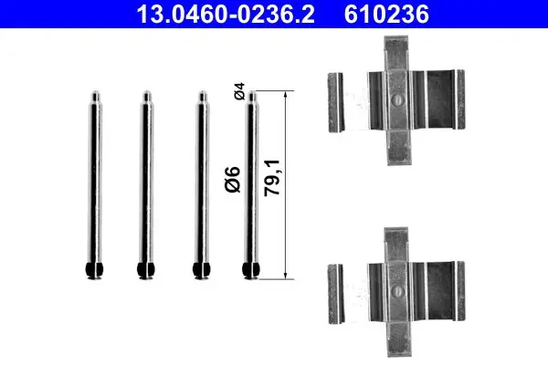 Handler.Part Accessory kit, disc brake pads ATE 13046002362 1