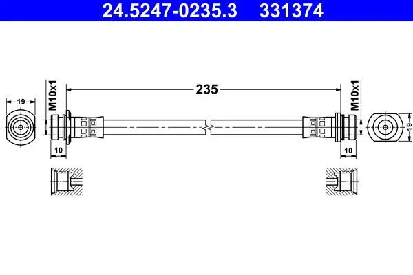 Handler.Part Brake hose ATE 24524702353 1