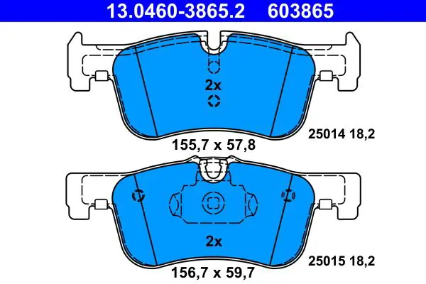 Handler.Part Brake pad set, disc brake ATE 13046038652 1