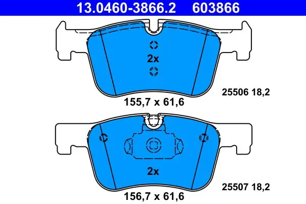 Handler.Part Brake pad set, disc brake ATE 13046038662 1