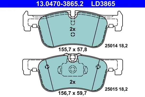 Handler.Part Brake pad set, disc brake ATE 13047038652 1