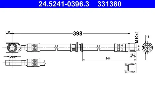 Handler.Part Brake hose ATE 24524103963 1