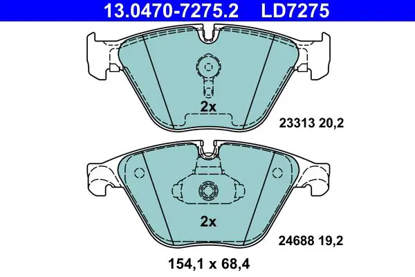 Handler.Part Brake pad set, disc brake ATE 13047072752 1