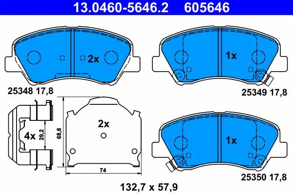 Handler.Part Brake pad set, disc brake ATE 13046056462 1