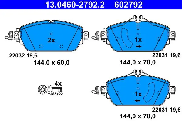 Handler.Part Brake pad set, disc brake ATE 13046027922 1