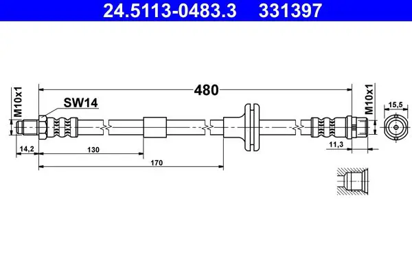 Handler.Part Brake hose ATE 24511304833 1