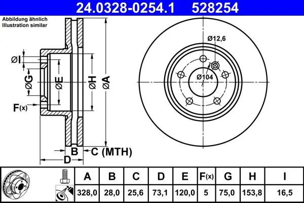 Handler.Part Brake disc ATE 24032802541 1