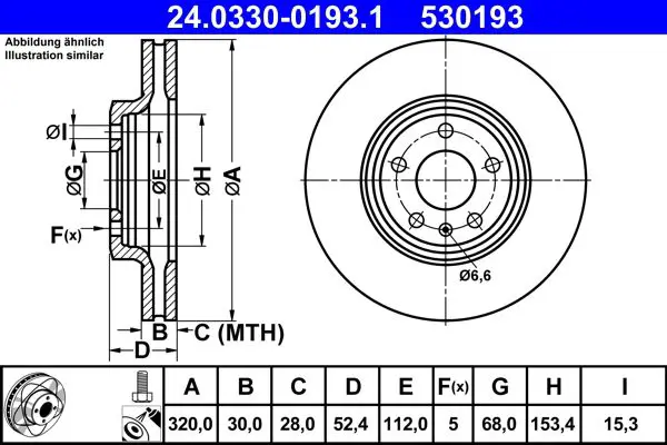 Handler.Part Brake disc ATE 24033001931 1