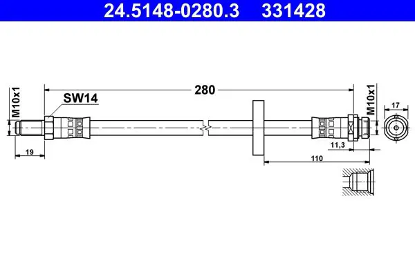 Handler.Part Brake hose ATE 24514802803 1