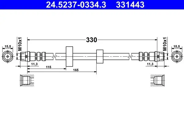 Handler.Part Brake hose ATE 24523703343 1