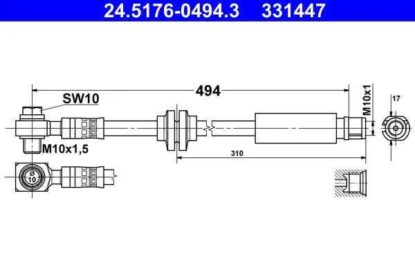 Handler.Part Brake hose ATE 24517604943 1