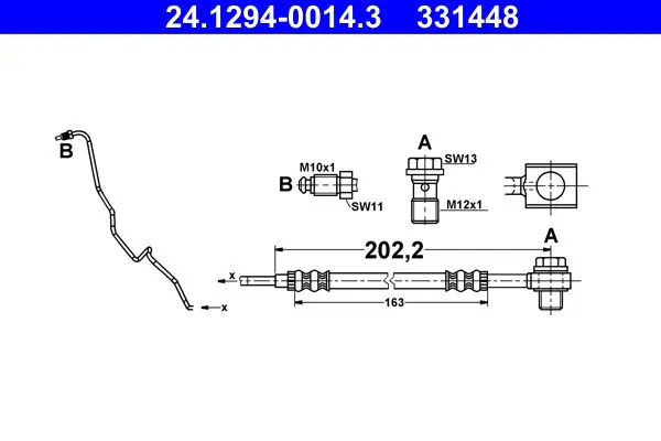 Handler.Part Brake hose ATE 24129400143 1