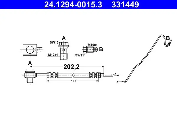 Handler.Part Brake hose ATE 24129400153 1