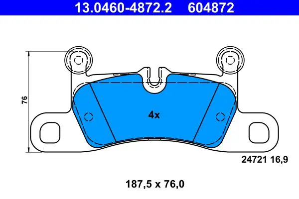 Handler.Part Brake pad set, disc brake ATE 13046048722 1