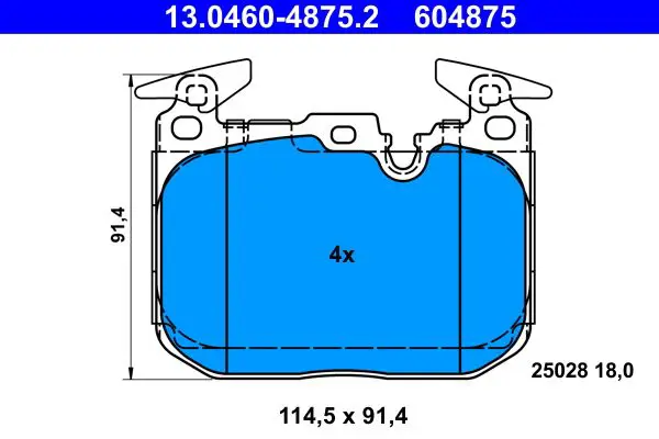 Handler.Part Brake pad set, disc brake ATE 13046048752 1