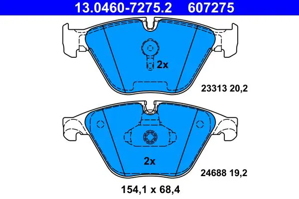 Handler.Part Brake pad set, disc brake ATE 13046072752 1