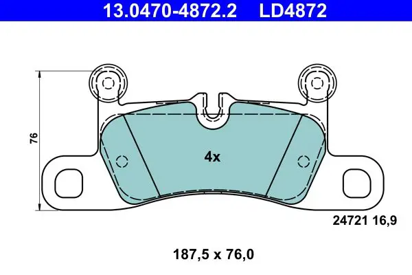 Handler.Part Brake pad set, disc brake ATE 13047048722 1