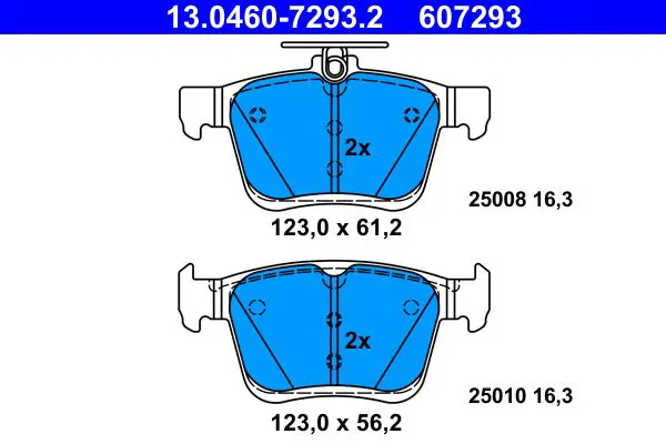 Handler.Part Brake pad set, disc brake ATE 13046072932 1