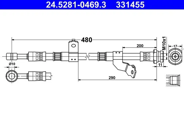 Handler.Part Brake hose ATE 24528104693 1