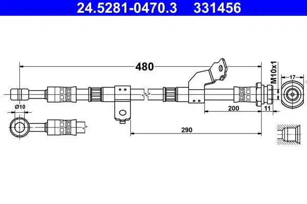 Handler.Part Brake hose ATE 24528104703 1