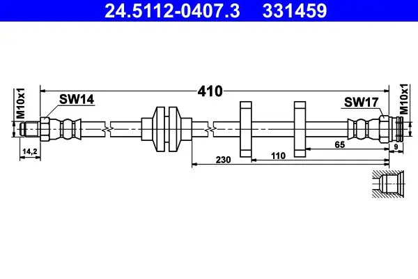 Handler.Part Brake hose ATE 24511204073 1