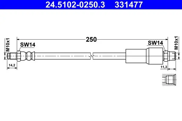 Handler.Part Brake hose ATE 24510202503 1