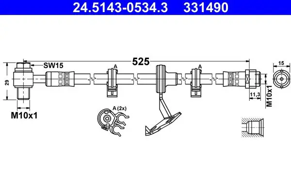 Handler.Part Brake hose ATE 24514305343 1