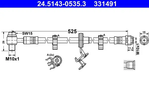 Handler.Part Brake hose ATE 24514305353 1