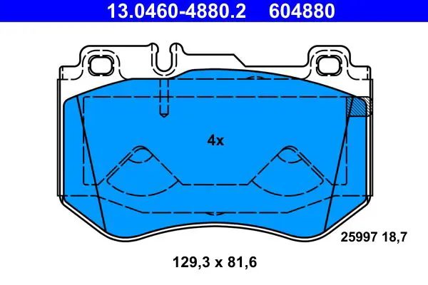 Handler.Part Brake pad set, disc brake ATE 13046048802 1