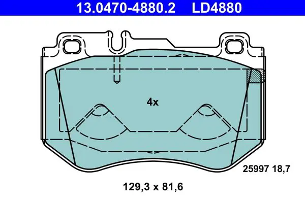 Handler.Part Brake pad set, disc brake ATE 13047048802 1