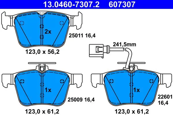 Handler.Part Brake pad set, disc brake ATE 13046073072 1