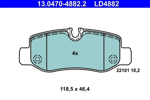 Handler.Part Brake pad set, disc brake ATE 13047048822 1