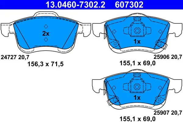 Handler.Part Brake pad set, disc brake ATE 13046073022 1