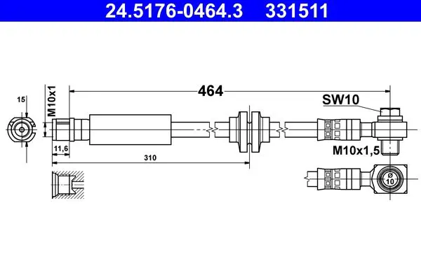 Handler.Part Brake hose ATE 24517604643 1