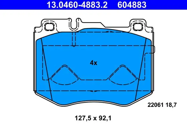 Handler.Part Brake pad set, disc brake ATE 13046048832 1